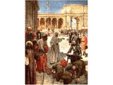 Jesus shouting at the traders in the Temple - by William Hole